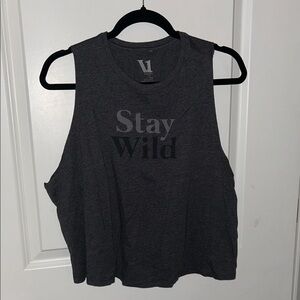 Vuori Stay Wild Gray Tank Top, Size Large